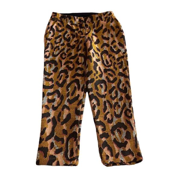 Anthropologie 34N 118W Leopard Trousers Animal Print Pants size 4 - Picture 2 of 16